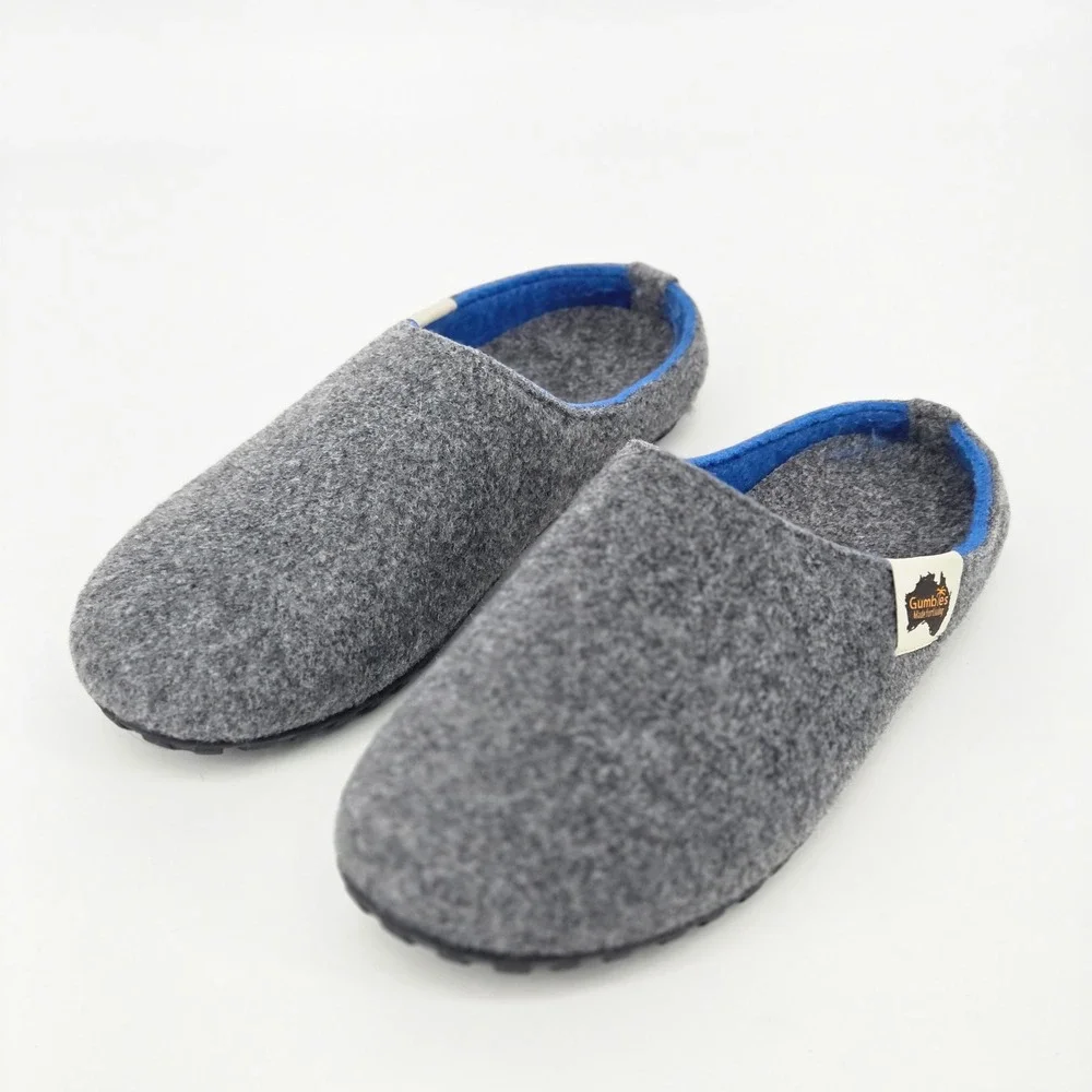 Gumbies Outback Felt Mule Slipper Shoe Gorpcore Cabin Mens 9 Womens 10 Comfort